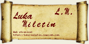 Luka Miletin vizit kartica